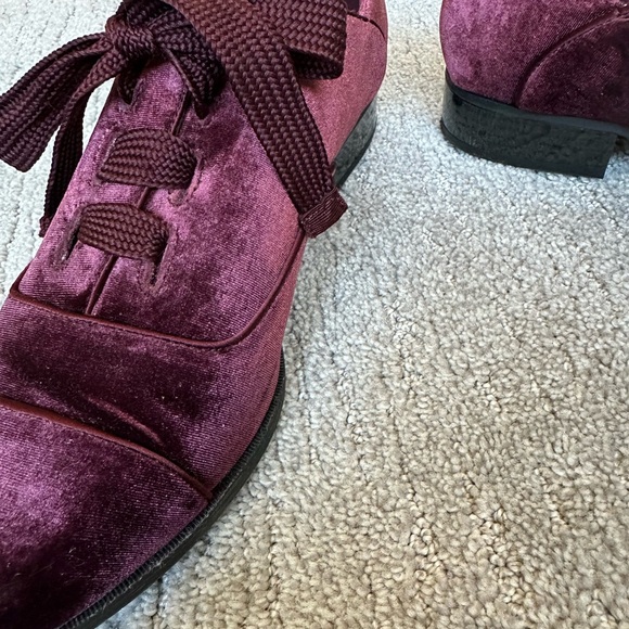 Nine West Burgundy Velvet Oxfords Size 9.5 - Picture 6 of 13